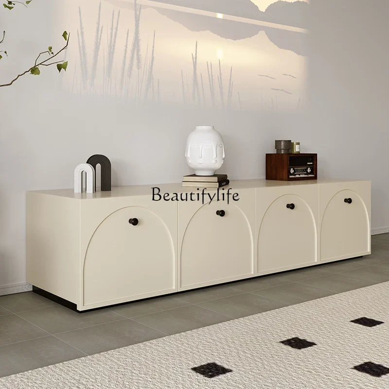 

FG10TV Cabinet and Tea Table Combination French Living Room Retro Cream Style TV Stand