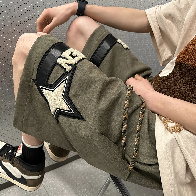 

Y2K Retro Street Trend Cargo Shorts Men 2023 New Fashion Embroidery Short Pants Harajuku Hip Hop Loose Shorts Summer Joggers Men