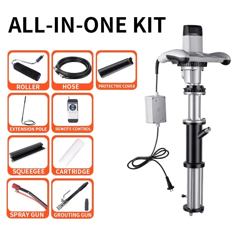 H200 Electric High-Pressure Spray Machine with Roller: For Putty Powder, Waterproof Coatings, Natural Stone Paint, Cement Slurry