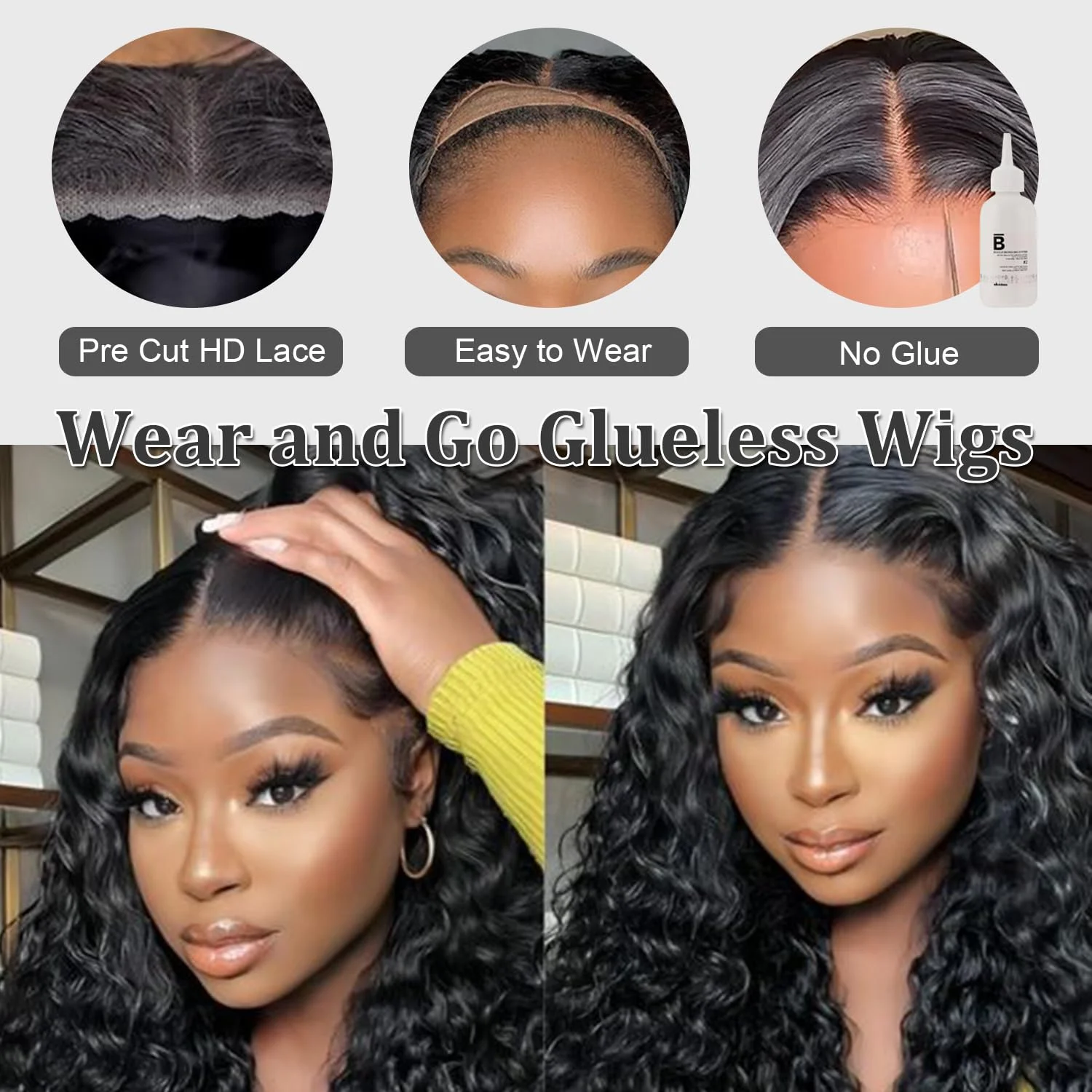 Deep Wave Lace Front Wigs Human Hair Pre Plucked 13x4 Lace Frontal Wigs Human Hair Kinky Curly Lace Front Wig Human Hair Wigs