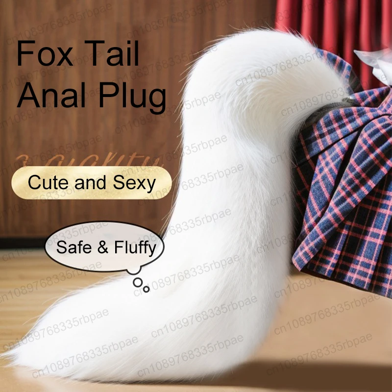 Fox Tail Anal Plug Sexy Toys for Adults Butt Plug Stainless Steel Anal Beads Smooth Anus Beads Sex Toys for Couples Games