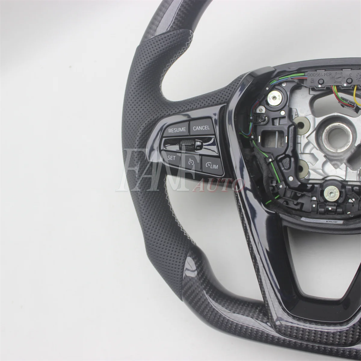 Replacement Real Carbon Fiber Steering Wheel with Leather for BMW 5 Series G30 G38