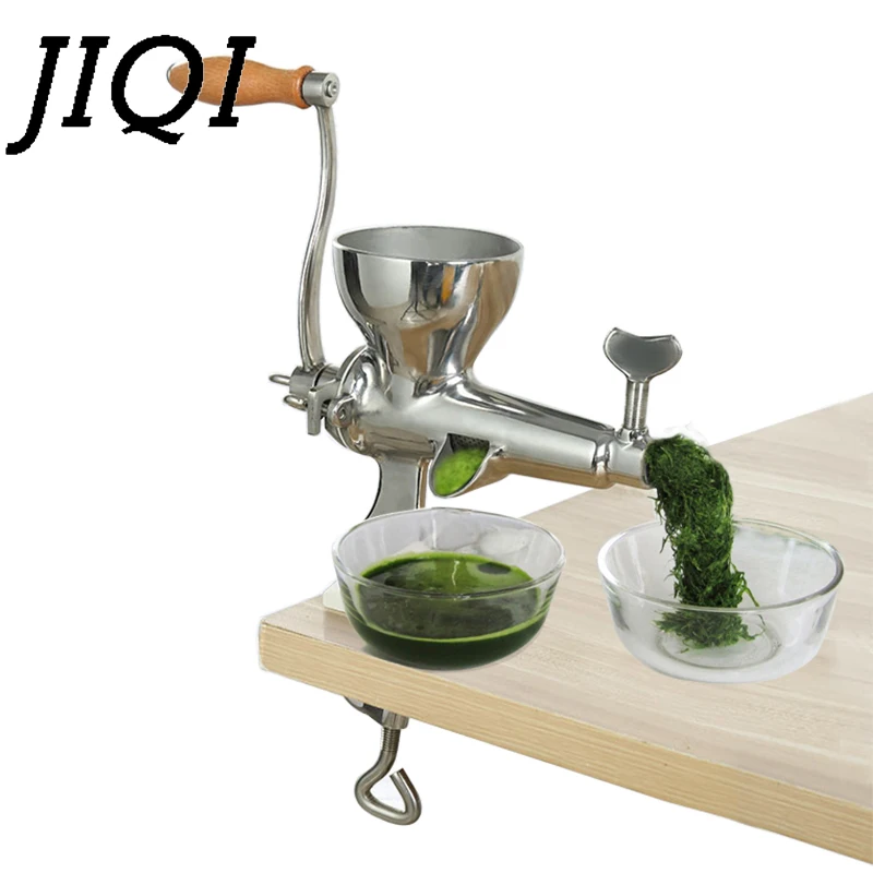 

JIQI Hand Stainless Steel Wheatgrass Juicer Manual Auger Slow Squeezer Fruit Wheat Grass Vegetable Orange Juice Press Extractor