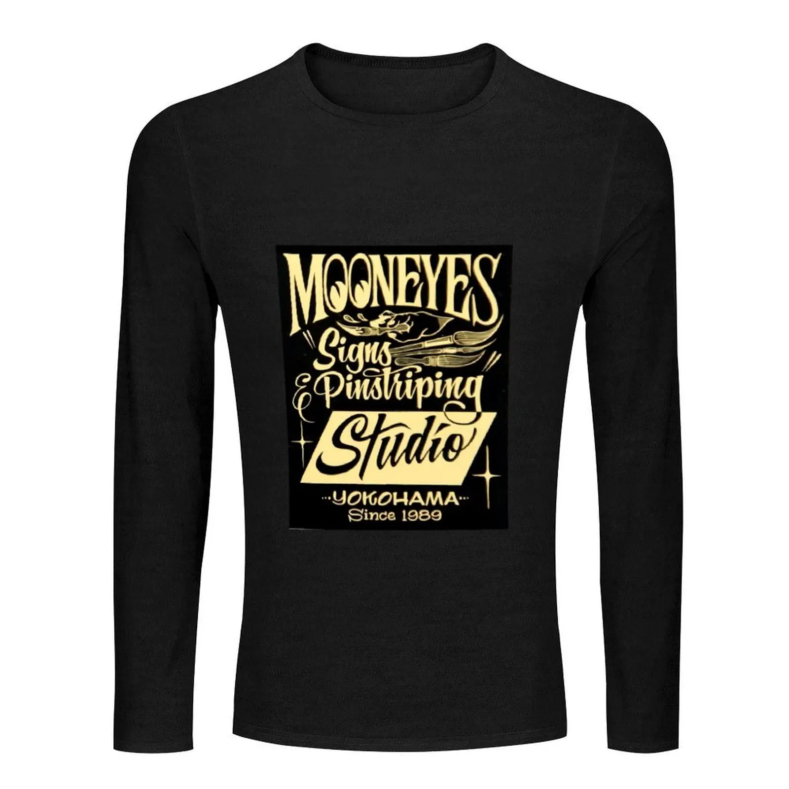 % mooneyes Long T-Shirt sweat shirts Aesthetic clothing black t shirts mens funny t shirts