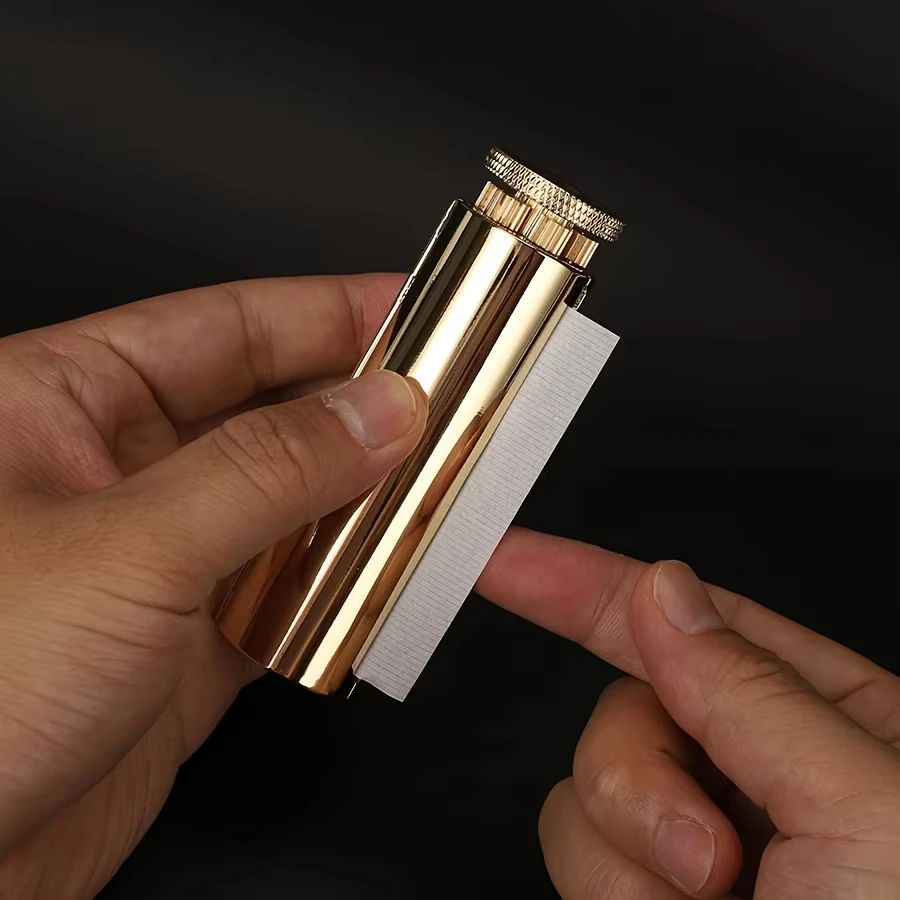

6mm Durable Metal Handmade Brass Tobacco Manual Cigarette Roller Smoke Rolling 70mm Herb Tobacco Roller Maker