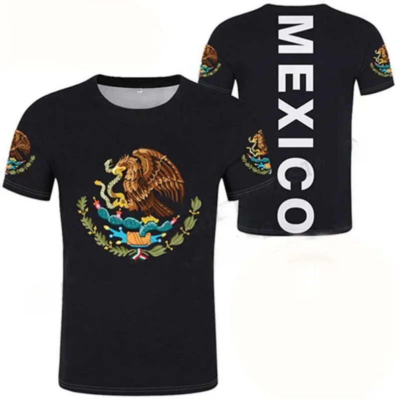 Mexican Flag Football T-shirt, men's and women's casual sport lightweight breathable quick-drying 3D printed top, Asian size