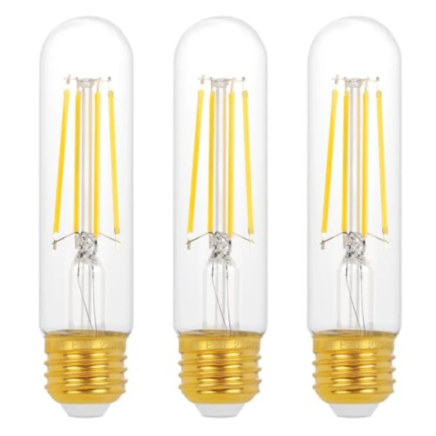 E26 T10 LED Light Bulbs, 5 Inch Vintage Tubular Thin Edison Bulbs, 4000K Daylight White, 4W 60W Eqv.,Ultra Efficient and Dimmab