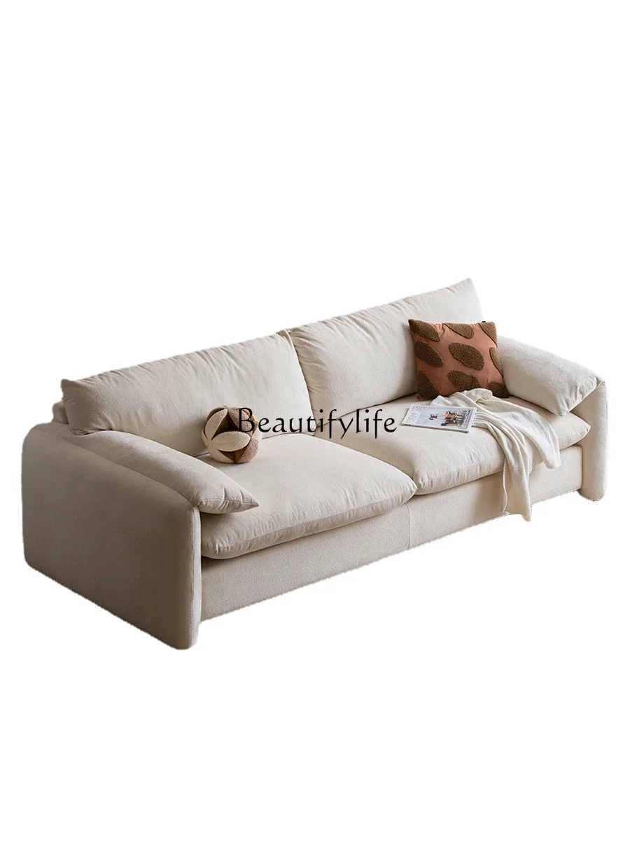 

Simple Fabric Sofa Living Room Elephant Ears Cream Style Straight down Sofa Italian Minimalist