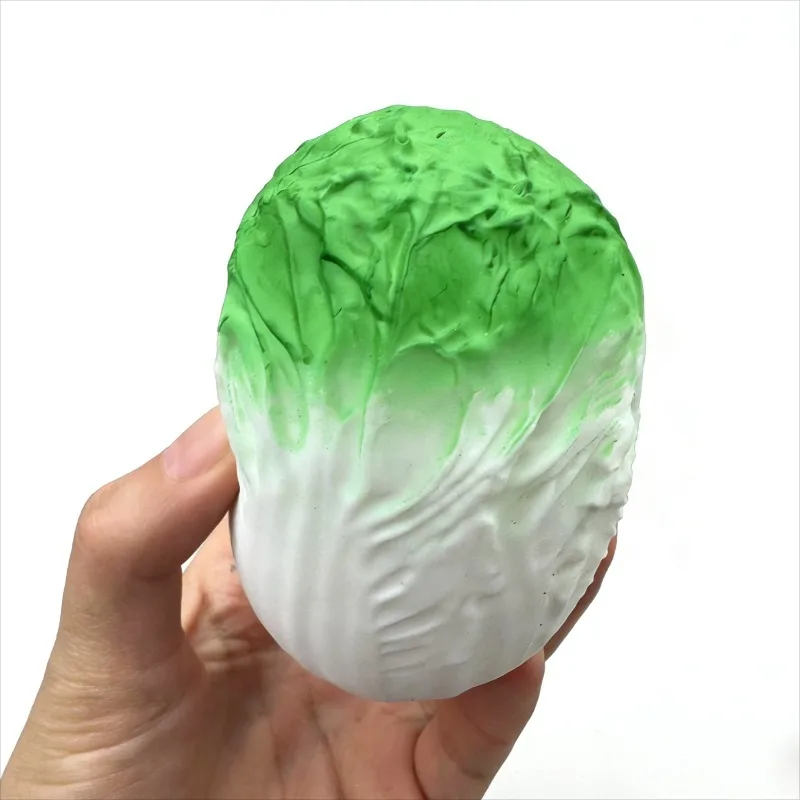 Handmade Crispy Green Cabbage Bok Choy Stress Ball Squeeze Toy Squishy Fidget Ball Round Blocks Asmr Sensory Stress Relief Toy image 5