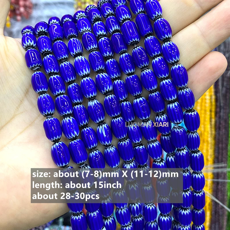 Großhandel 4 6 8mm Quadratische Handgefertigte Farbige Lampwork-Abstandsperlen für Schmuckherstellung DIY Armband Charms Zubehör 15'' – Detail 9