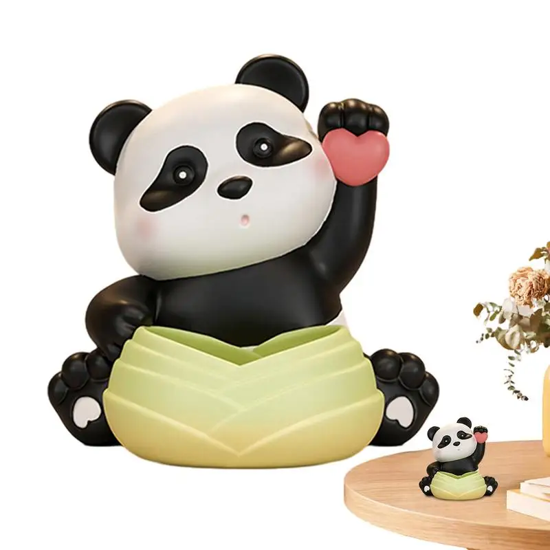 Resin Panda Tray Resin Panda Shape Tray Ornaments Multifunctional Attractive Decorative Desktop Organizing Tray For Doorway