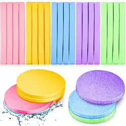 12Count Compressed Facial Sponges Face Cleansing Estheticians Spa Wash Round Makeup Pads Compress Exfoliating Removal Sponge