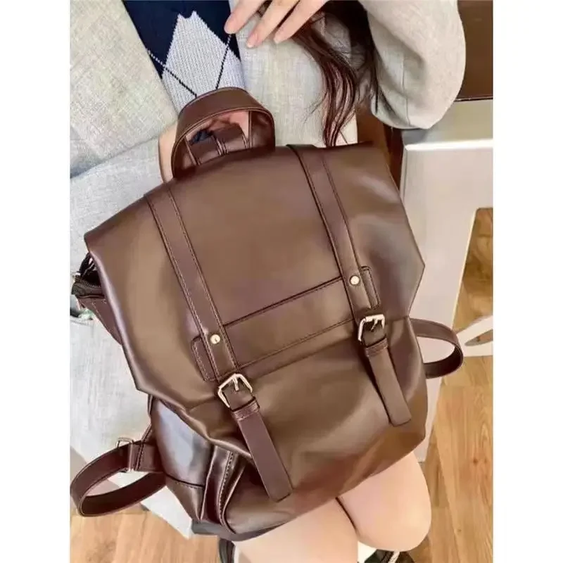 Miyagawa-mochila escolar estilo uniforme japonés JK para mujer, bolso marrón Vintage, mochilas para estudiantes universitarios y aulas, otoño 2024