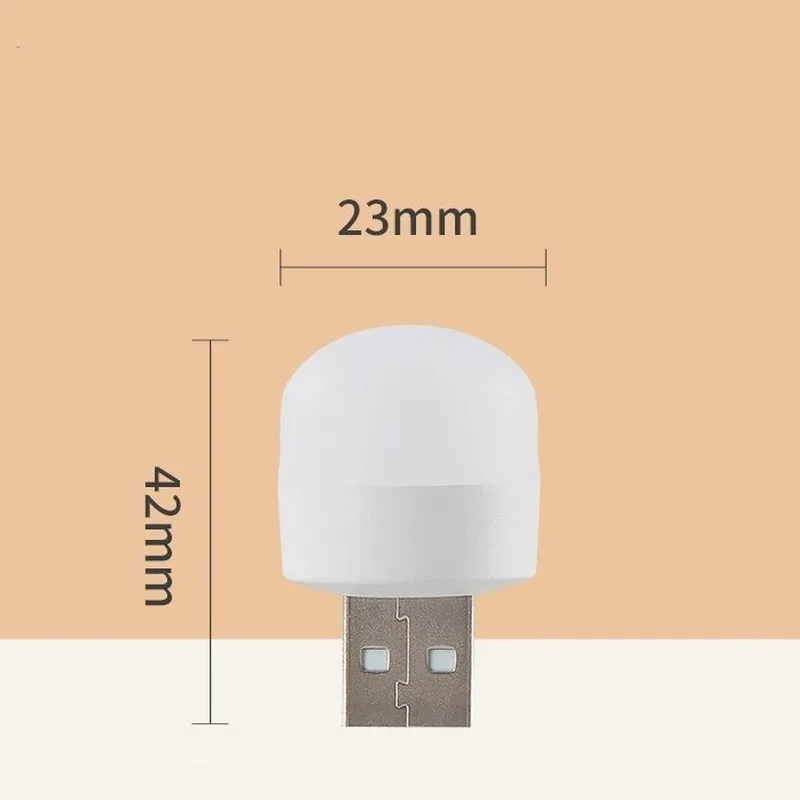 미니 USB 야간 조명, USB 플러그 램프, 보조배터리 충전 LED 야간 조명, 작은 원형 독서 눈 보호 책 조명, 20 개, 1 개