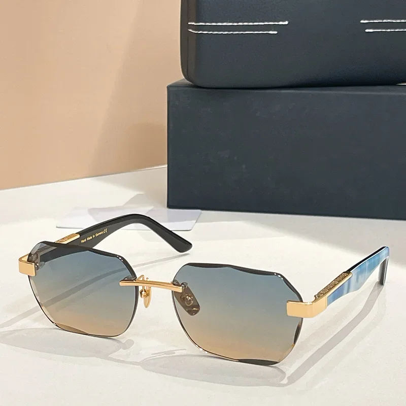 

Солнцезащитные очки THE ARTIST IV: Мужские классические люксовые безрамочные очки с алмазной огранкой, модные полосатые зеленые безободковые из ацетата, солнцезащитные, 2025 год