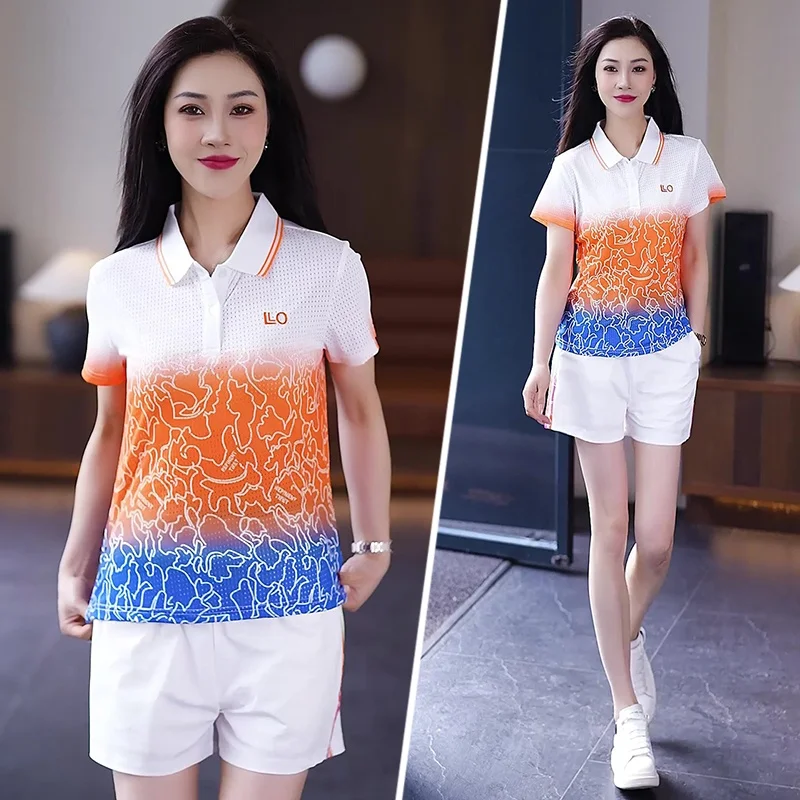 

Ice Silk Casual orts Women's Summer Sportswear Square Dancing Breathable Set Small Size Cross-Border Leisure Outfit