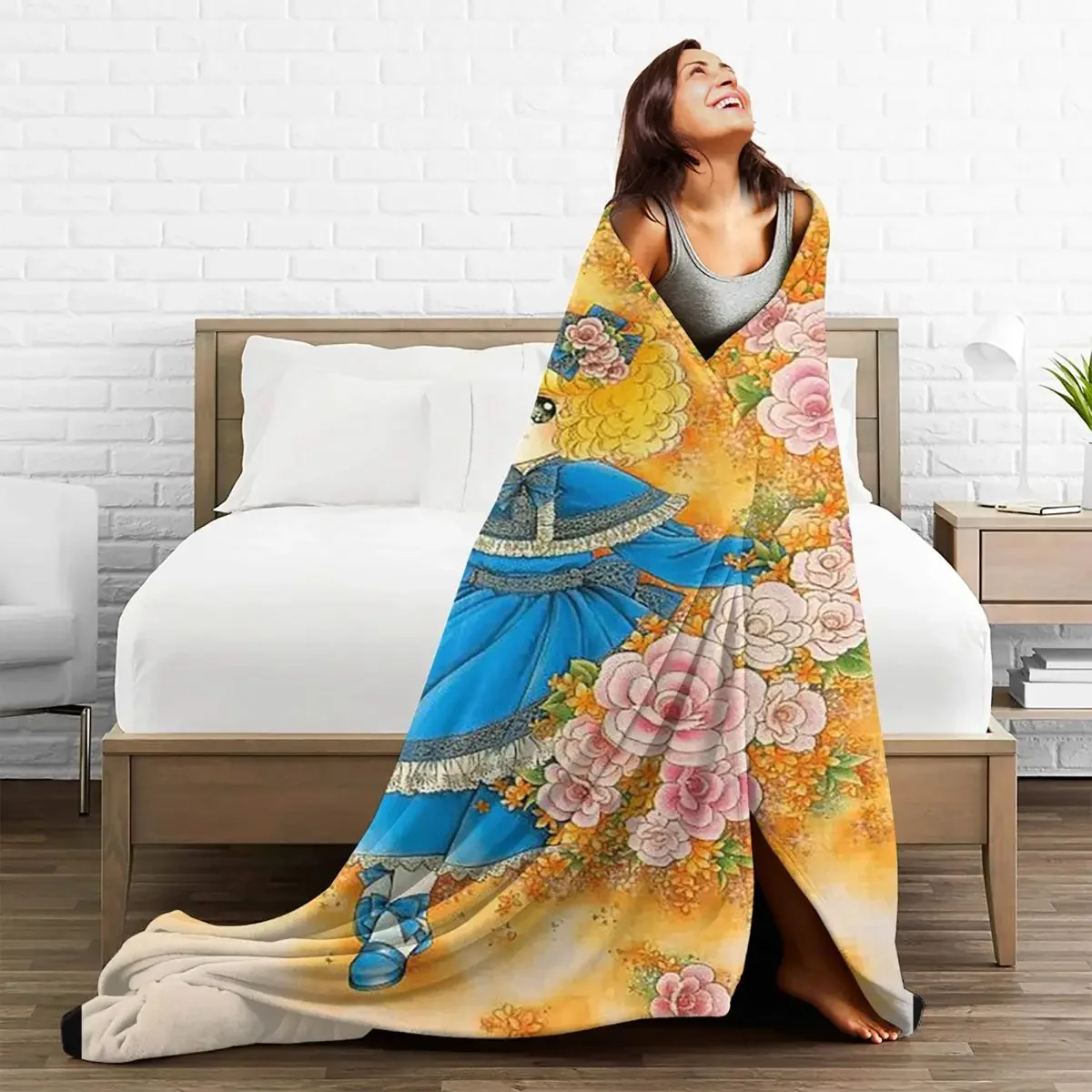 

Candy Candy Cartoon Baby Blanket Sofa Cover Flannel Winter Anime Japanse Super Warm Throw for Sofa Couch Plush Thin Quilt