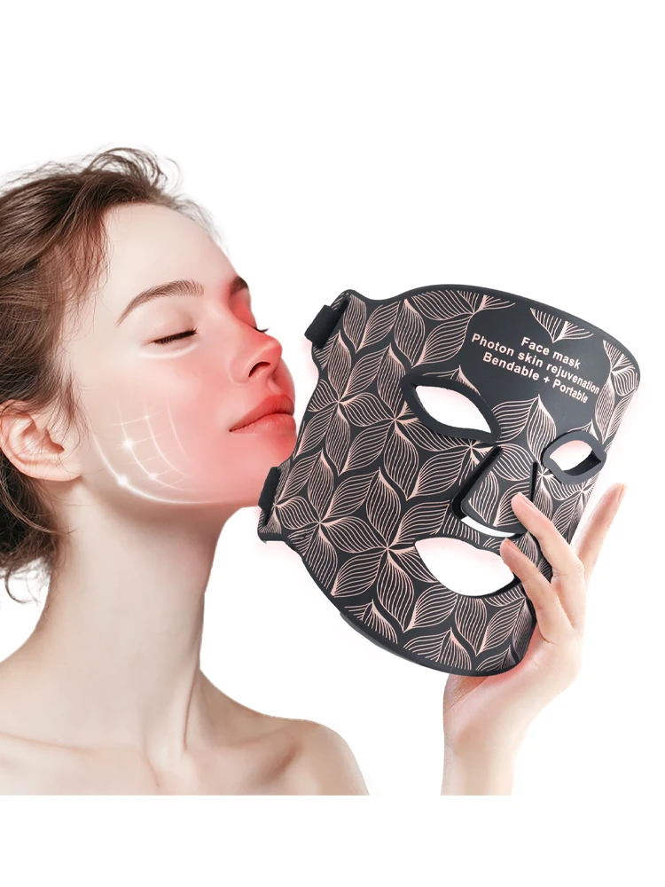 LED-Therapiemaske 8 Farben Tragbare Nahinfrarot-Rotlichttherapie für Anti-Aging, Faltenbehandlung mit Timer-Funktion, für Zuhause & Unterwegs