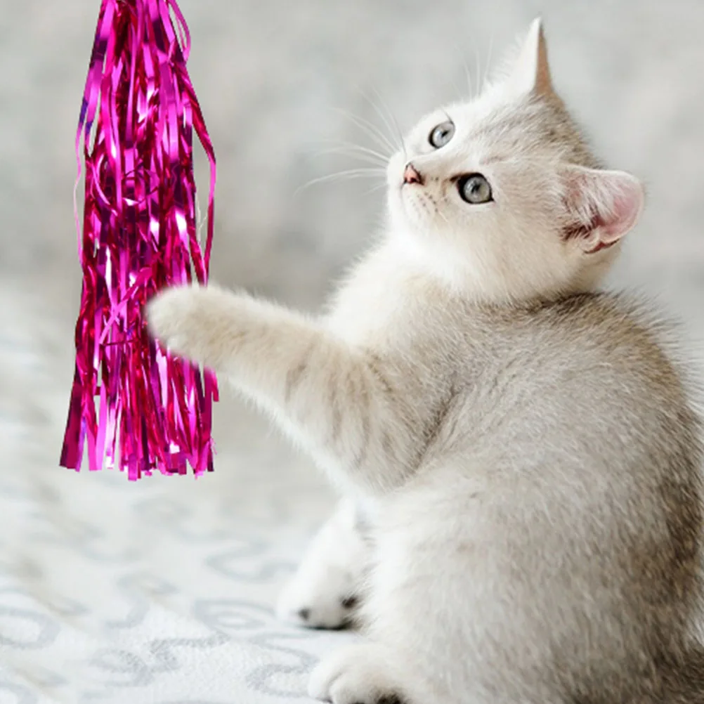 

15 Pcs Cat Teaser W Replacement Funny Stick Ring Paper Pet Supply Sound Kids Cat Toy Bell Hunting Instinct Exercise