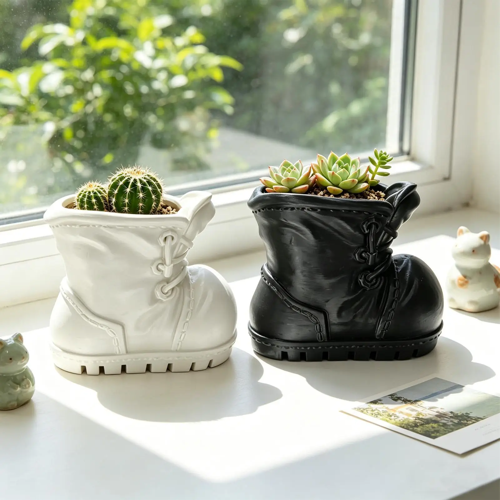 Flower Pots For Indoor Plants Boot Shaped Container Flowerpot Planter Small Plants Pots For Desks Bookshelves Windowsills