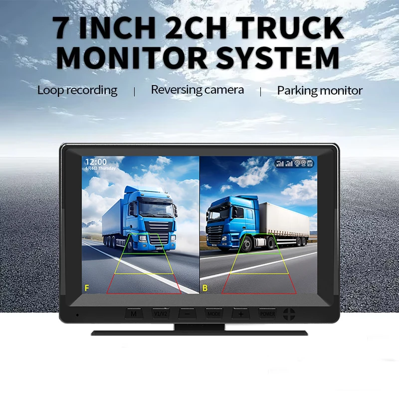 【Hot Selling】7-Inch Dual-Channel 1080P Portable Car  Recorder Mobile Phone Connectivity for Trucks Buses Motorhomes 2 Lens