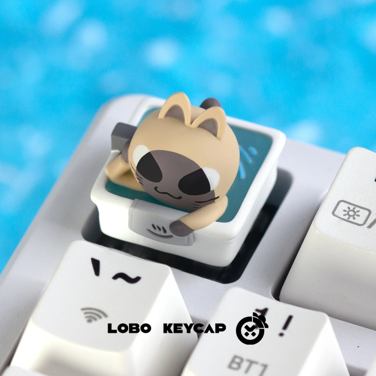 Siam Take A Bath Light-Transmitting Kawaii Personality Custom Creative Keycap Mechanical Keyboard Attachment Keycap Decor Esc R4
