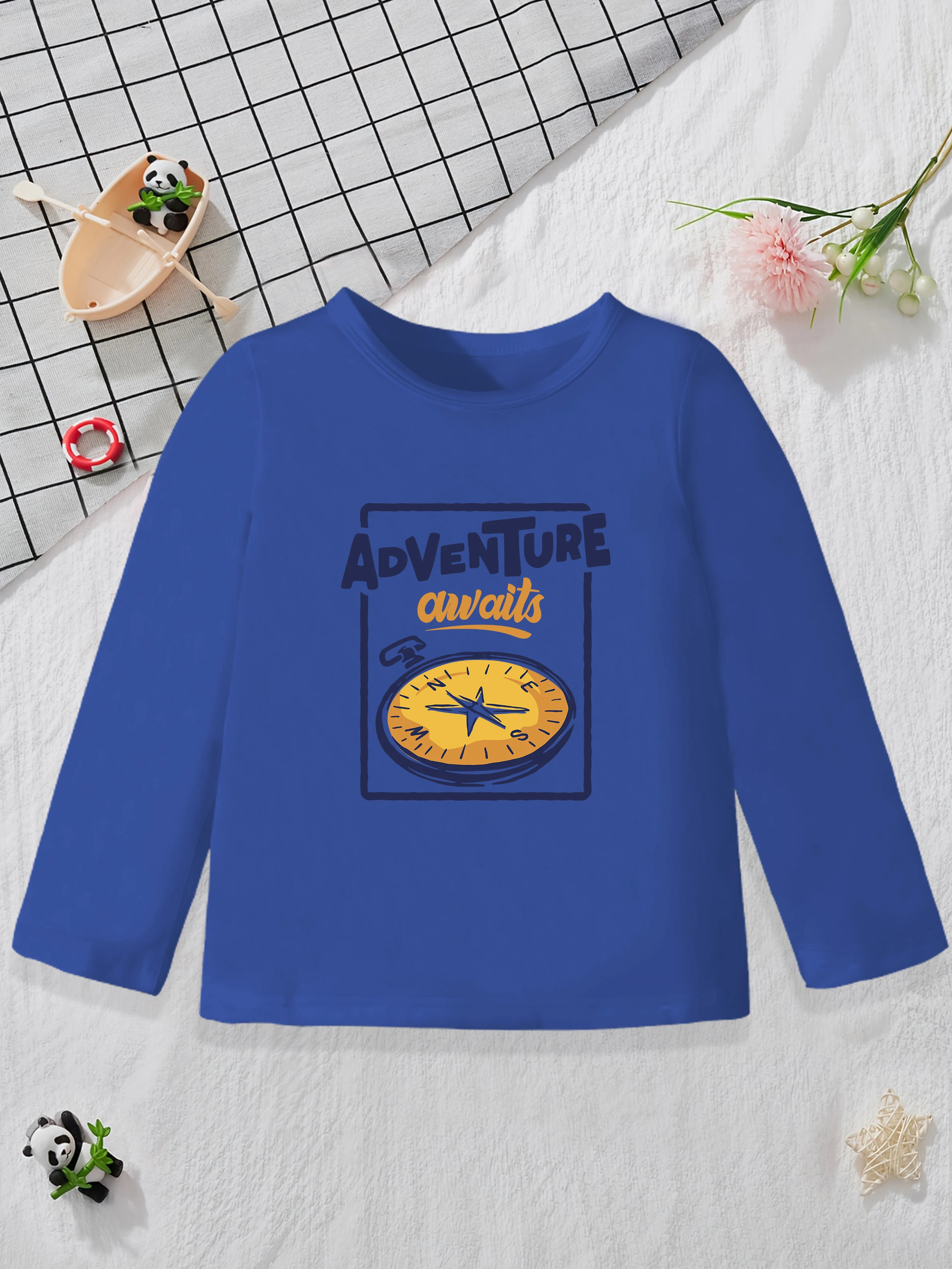 1 pieces: Boys Autumn Casual Base Layer Cartoon Pocket Watch Pattern