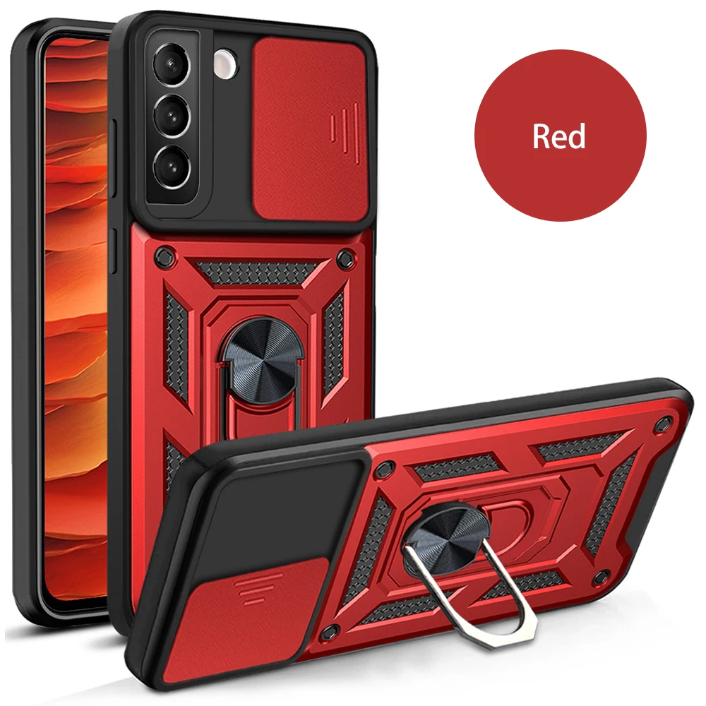 Slide Camera Lens Armor Case For Samsung Galaxy S26 S25 S24 S23 S22 Ultra S26 S25 S24 S23 S22 Fundas Magnetic Ring Stand Cover