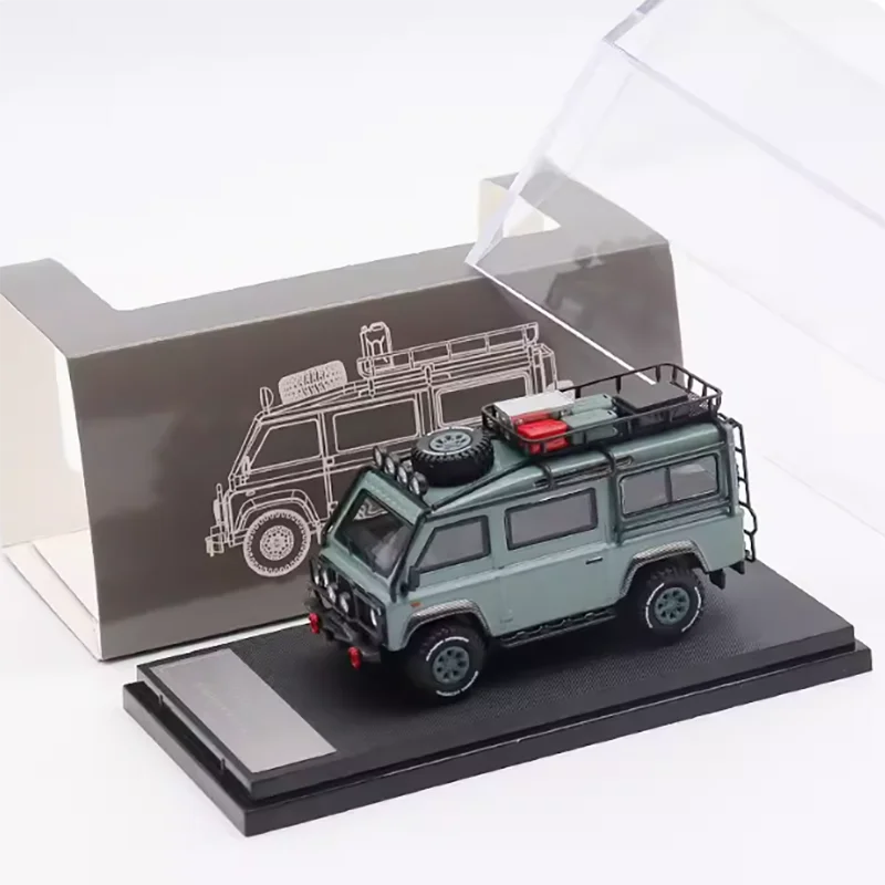 Diecast 1:64 Scale Land Rover Defender Master Van Bus Station Wagon Alloy Car Model Collection Display Toys Gifts Souvenirs