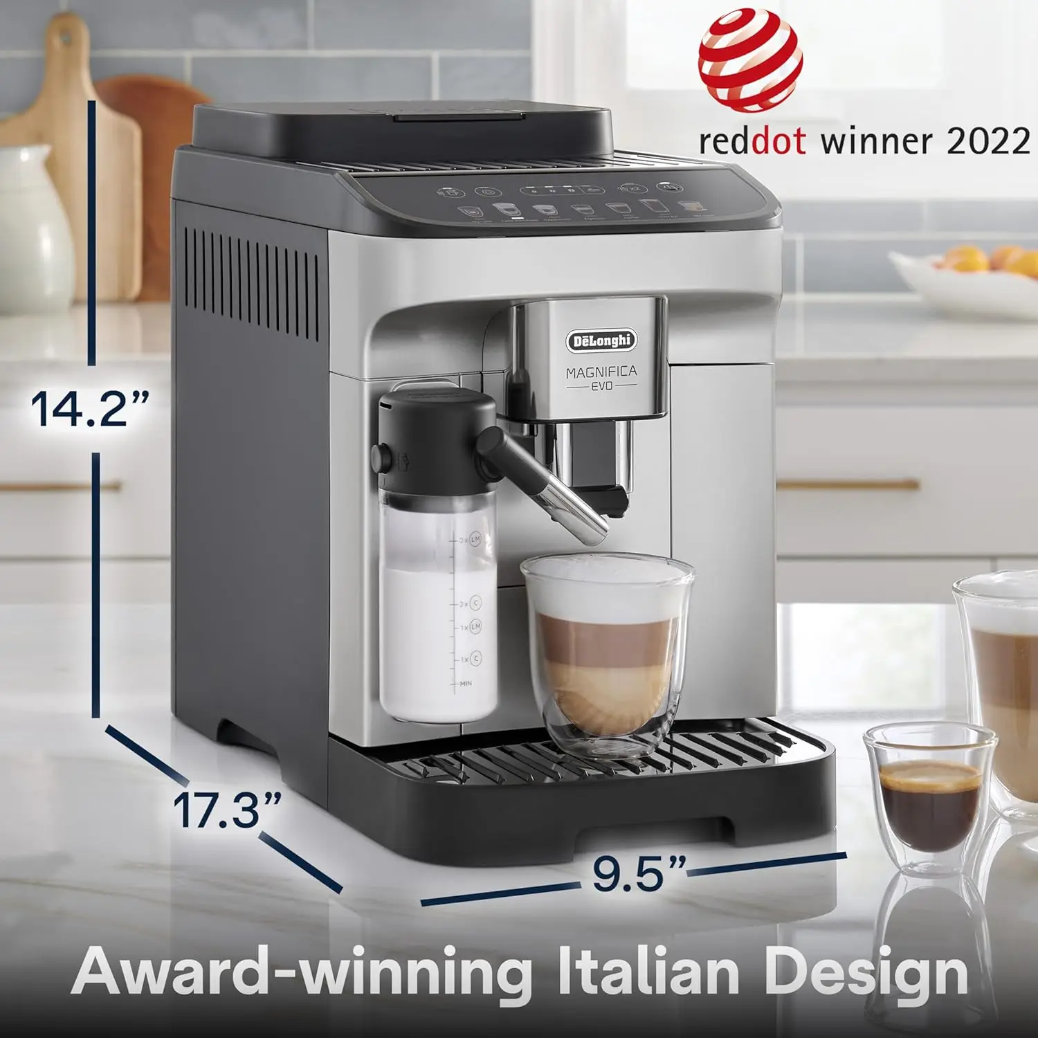 De'Longhi Magnifica Evo Automatic Espresso & Coffee Machine with Automatic Milk Frother for Latte, Cappuccino, Iced Coffee