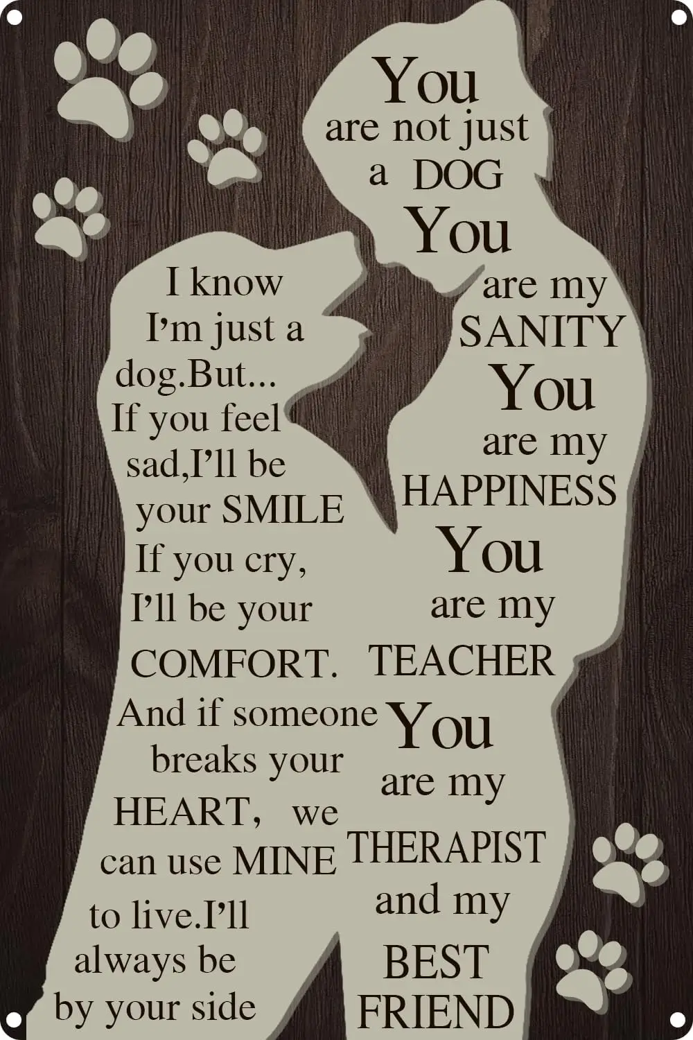 Dog Vintage Metal Tin Sign Love Dog Wall Art Decor for Home,Living Room,Backyard,Clinic Pet Shelter Decor 8X12 inches Gift  sign