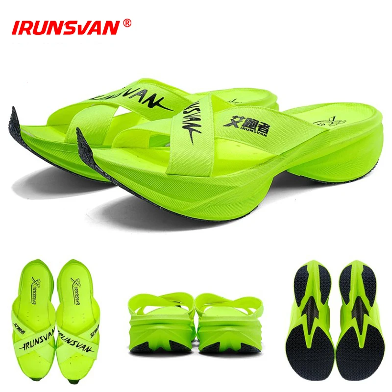 

IRUNSVAN Fashion Lightweight Wear-resistant Design with Cushioned Sole Sport Flip Flops with Full Palm T800 Carbon Board
