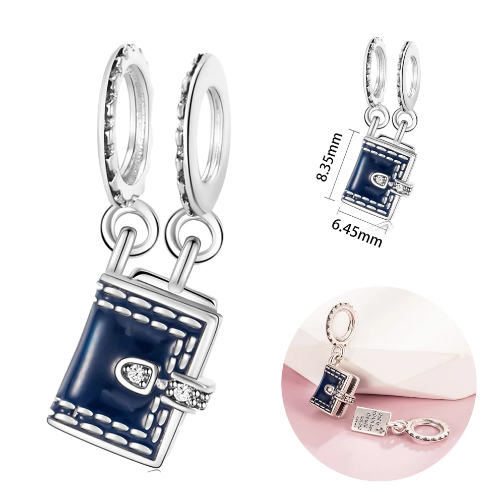 2025 nouveau design argent plaqué détachable bleu Bible 2-en-1 balancent breloque ajustement Original Pan bracelet à breloques bricolage femmes bijoux cadeau