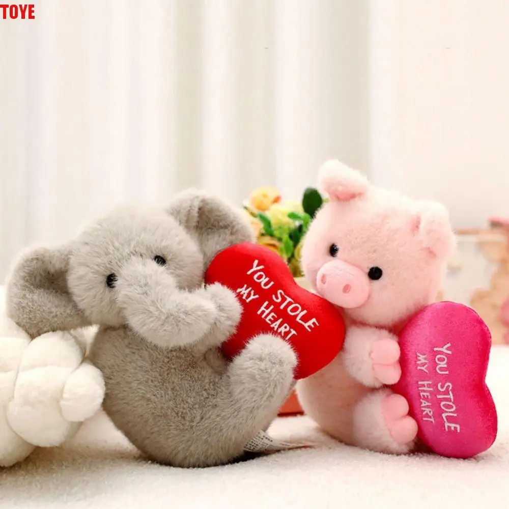 

Pig Elephant Plush Doll Embrace Love Pet LOVE Heart Elephant Stuffed Toy Soft Cute Infant Plush Elephant Toy Accompany Toys
