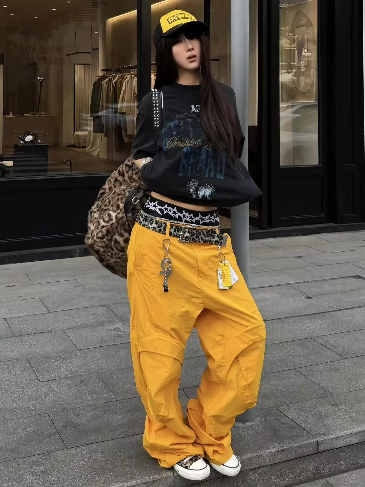 Yellow Mountain Series Casual Workwear Trousers 3D Tailoring Bright Yellow Straight Leg Pants for Young Men Spring Season