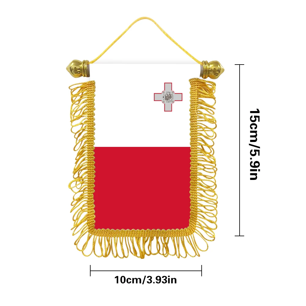 Malta small hanging flag 10x15cm triangular flag car decoration hanging flag double-sided pattern with suction cup