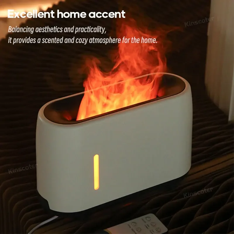 Diffuser Simulated Flame Air Humidifier Fragrant Essential Oil Diffuser Sprayer With Remote Control