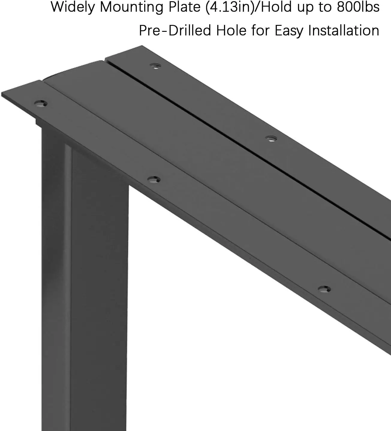 Patas de mesa de metal de 28 pulgadas de altura x 17,7 pulgadas de ancho con pies protectores ajustables, muebles de metal resistentes de estilo industrial y rústico