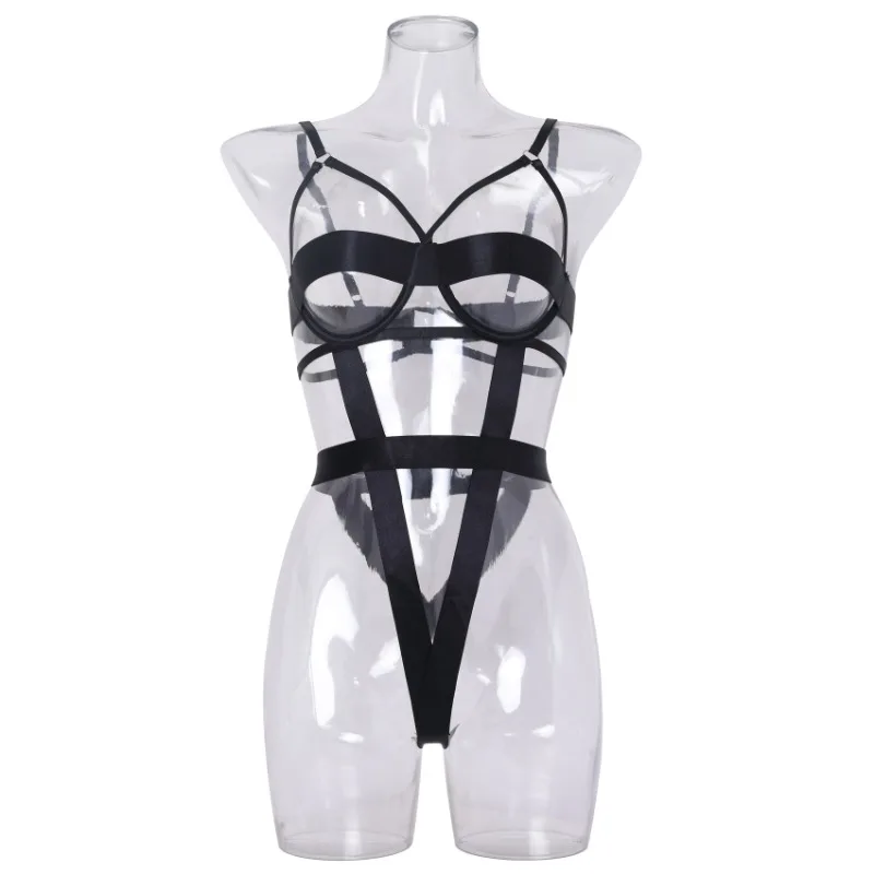 

Tornova Sexy Lingerie Onesie for Women Solid Color Hollow Out Sling Backless Onesie Exotic Sexy Women's Interesting Onesie New