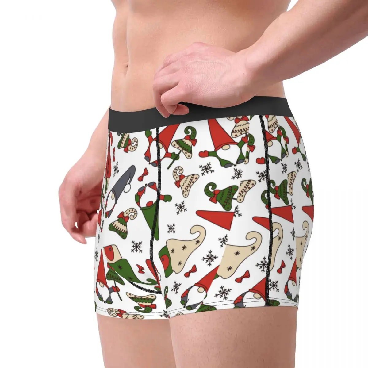 Christmas Gnomes Tree Men Underwear Nordic New Year Boxer Briefs Shorts Panties Hot Soft Underpants for Male