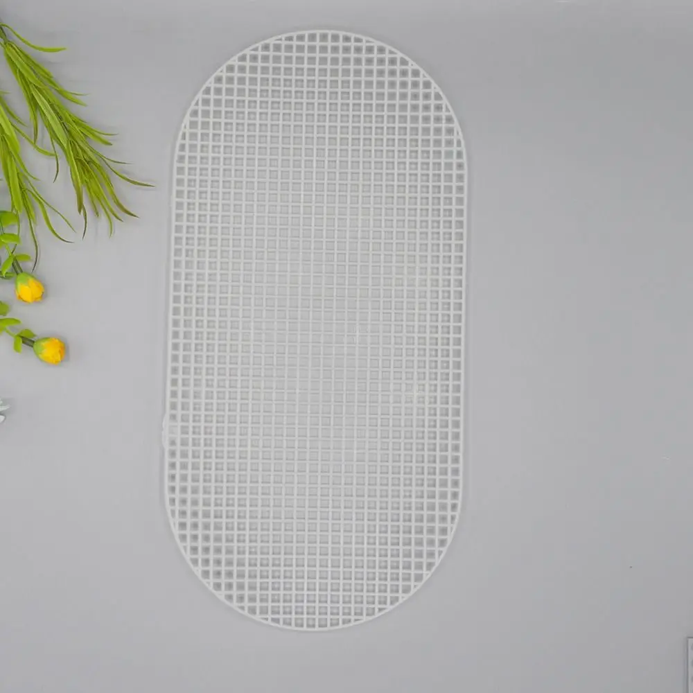 Portable Plastic Weaving Plastic Mesh Cloth Oval Handmade Bag Fixed Grid Sheet Craft Bags Making Grid Hook Bag Accessories