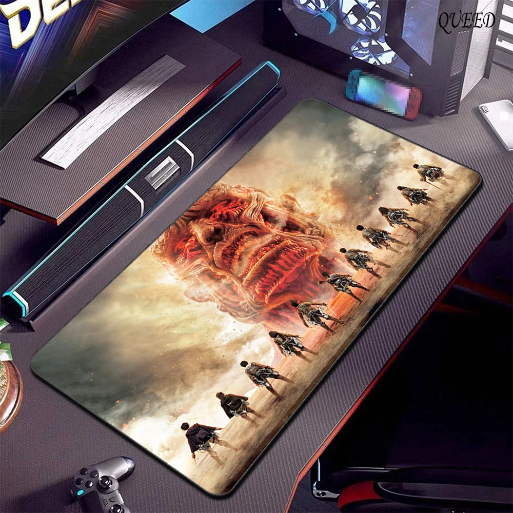 Attack on Titan Anime Large Lock Edge Mouse Pad Computer Mousepad XXL S Gaming Padmouse Gamer Laptop Keyboard Mouse Mats Carpet