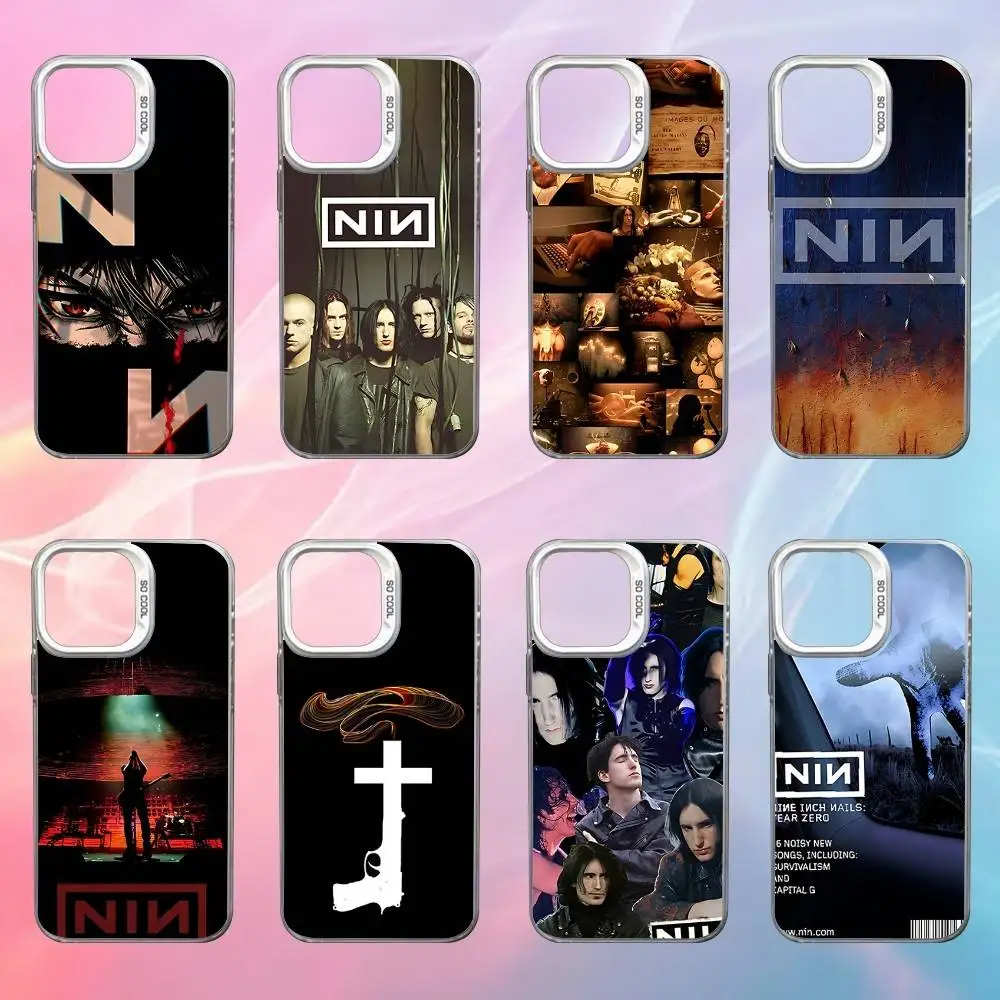 

N-Nine I-Inch NIN Nails Phone Case For iPhone 17,16,15,14,13,12,X,8,Pro,Max,Plus,SE4,Air,Mini White IMD HD Matte