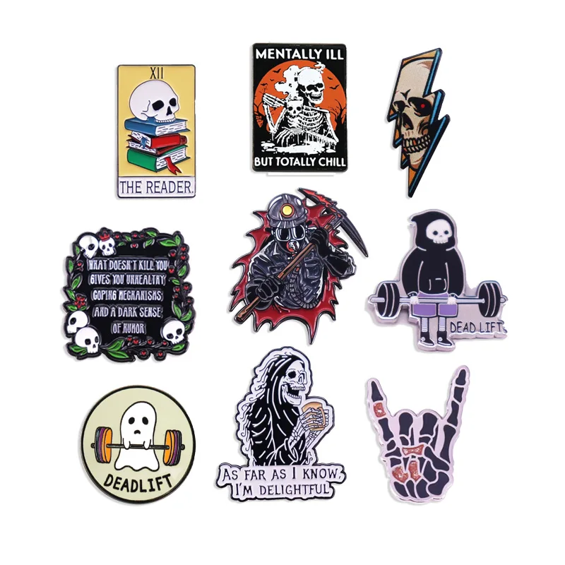 New Horror Halloween Costume Accessories Skull Ghost Punk Badge Brooch Men's Backpack Pin Holiday Jewelry Gift