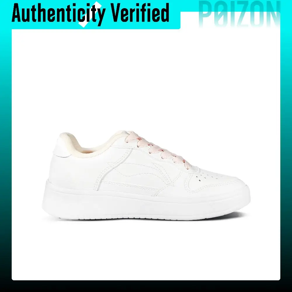 Li Ning Floating Boat Lightweight Abrasion Resistant Low top Skateboard Shoes Women's Pink White AGCS420-6(Team1729-)