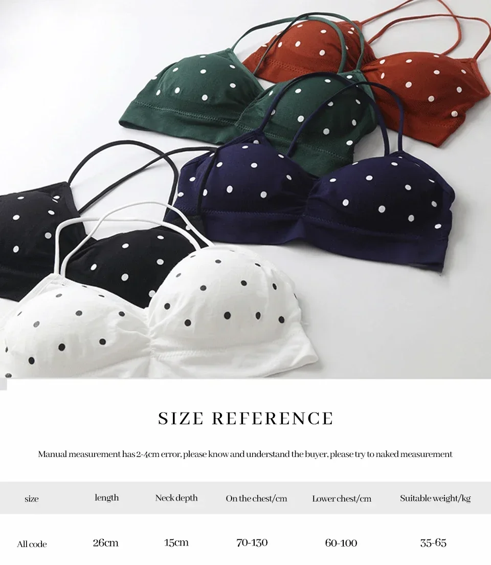 Women's Bra Push Up Bra Sports Bra For Women Seamless Sexy Lingerie Female Polka Dot Soft Fashion Underwear Women's Tube Top