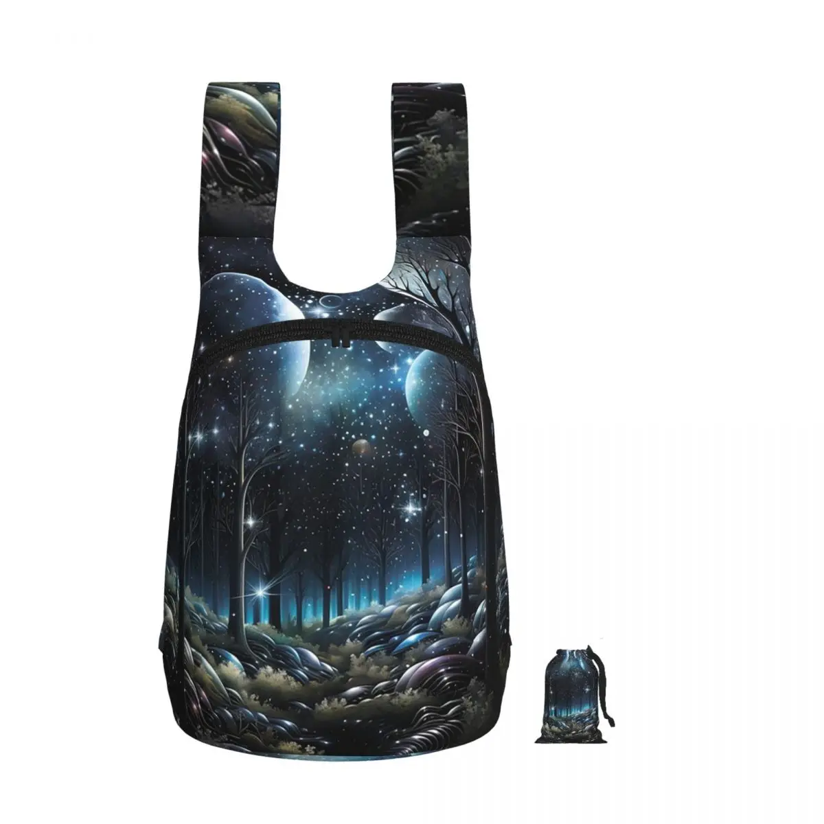 Magical Forest.Forest At Night Backpack Student Storage BookBag Children School Bag Laptop Shoulder Bags for Boys Girls