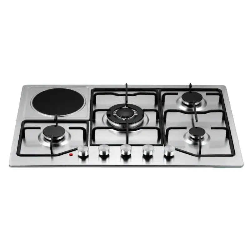 Tempered Glass 5 Burner Gas Cooker Stove  Black Gas Cook Tops Kitchen Stove