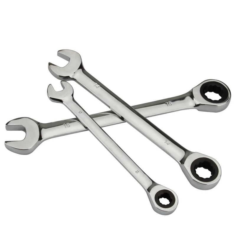 Dual-head Ratchet Wrenches - Chrome Plated Vanadium Steel, 6-32mm Combination Spanners for Car Repair and Hardware Tasks