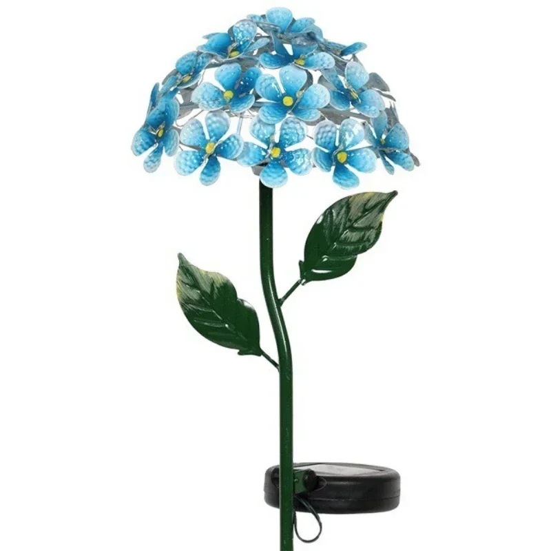

Cross-border homestay courtyard garden metal decoration wrought iron solar light hydrangea bouquet simulation green plant